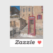 Sticker Cabine téléphonique rouge à La Valette Malte (Feuille)