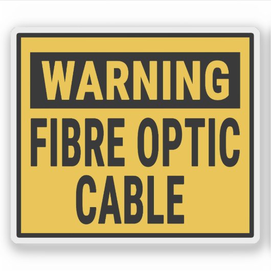 Sticker Câble à fibre optique d'avertissement (Devant)