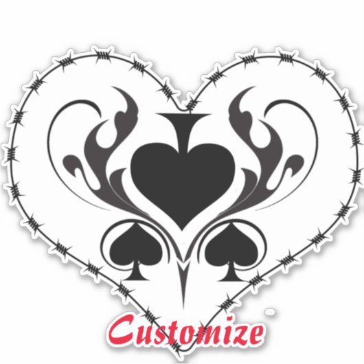 Sticker Câble Barbelé Coeur Black Spades Thunder_Cove (Devant)