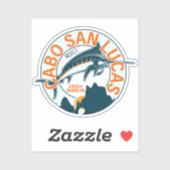 Sticker Cabo San Lucas Pêche nautique Sailfish Vintage (Feuille)