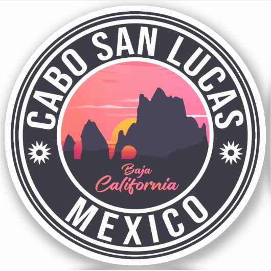 Sticker Cabo San Lucas Plage Mexico L'Arc Vintage (Devant)