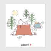 Sticker cacahuètes | Camping Snoopy & Woodstock (Feuille)