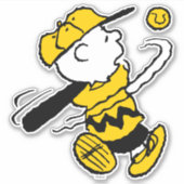 Sticker cacahuètes | Charlie Brown à Bat (Devant)