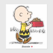 Sticker cacahuètes | Charlie Brown avec Snoopy's Dish (Feuille)
