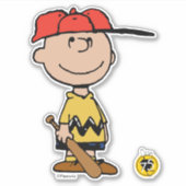Sticker cacahuètes | Charlie Brown Baseball Smile (Devant)
