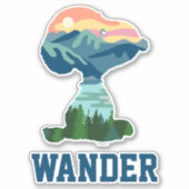 Sticker cacahuètes | Grand Portrait extérieur Snoopy (Devant)