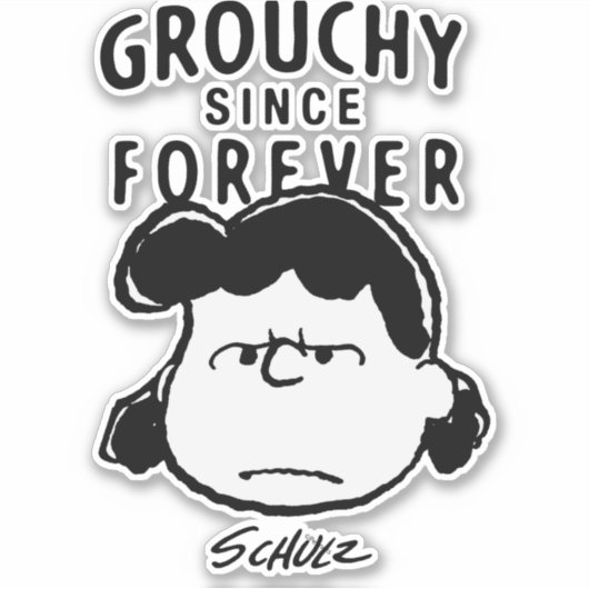Sticker cacahuètes | Grouchy depuis toujours Lucy (Devant)