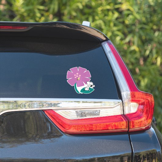 Sticker cacahuètes | Illustration de la nature Fleur pourp (Côté voiture)