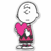 Sticker cacahuètes | Saint Valentin | Heart Charlie Brown (Devant)