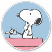 Sticker cacahuètes | Snoopy à la machine à écrire (Devant)