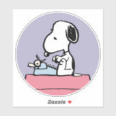 Sticker cacahuètes | Snoopy à la machine à écrire (Feuille)