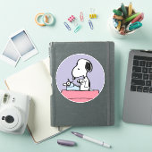Sticker cacahuètes | Snoopy à la machine à écrire (Couverture iPad)