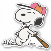 Sticker cacahuètes | Snoopy at Bat (Devant)