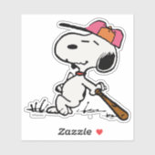 Sticker cacahuètes | Snoopy at Bat (Feuille)