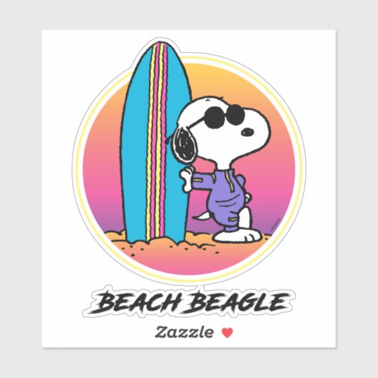Sticker cacahuètes | Snoopy Beach Beagle (Feuille)