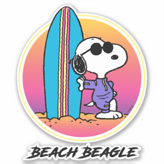 Sticker cacahuètes | Snoopy Beach Beagle (Devant)