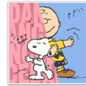 Sticker cacahuètes | Snoopy & Charlie Danse Brown mi-mi-mi (Devant)