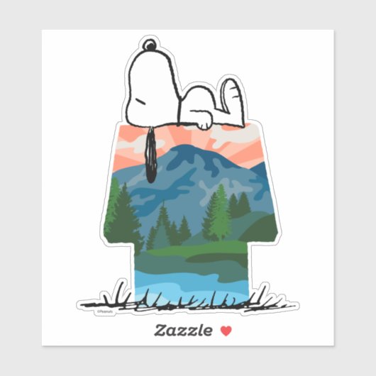 Sticker cacahuètes | Snoopy Dog Sunset View (Feuille)