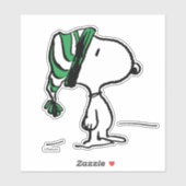 Sticker cacahuètes | Snoopy Green Casquette de neige (Feuille)