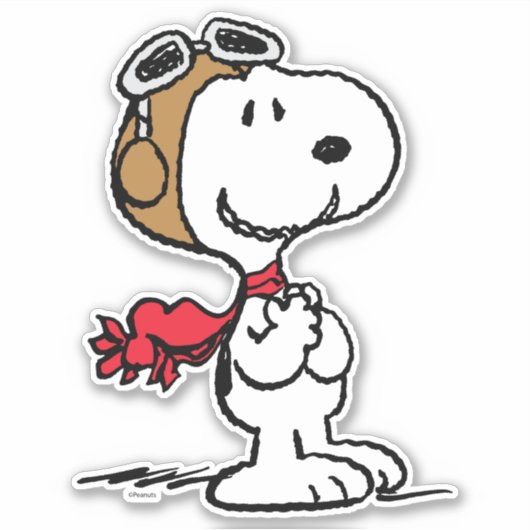 Sticker cacahuètes | Snoopy L'As Volant (Devant)