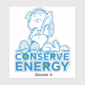 Sticker cacahuètes | Snoopy & Linus Conserve Energy (Feuille)