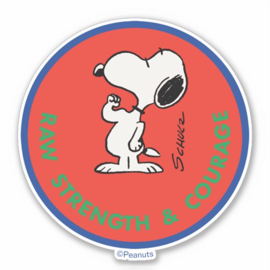 Sticker cacahuètes | Snoopy Raw Force & Courage Badge (Devant)