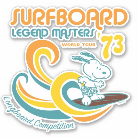 Sticker cacahuètes | Snoopy Surboard Longboard Competition (Devant)