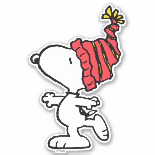 Sticker cacahuètes | Snoopy Winter Beanie Casquette (Devant)