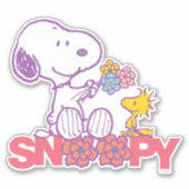 Sticker cacahuètes | Snoopy & Woodstock Flowers (Devant)