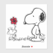 Sticker cacahuètes | Snoopy & Woodstock Rouge & Noir (Feuille)