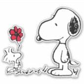 Sticker cacahuètes | Snoopy & Woodstock Rouge & Noir (Devant)