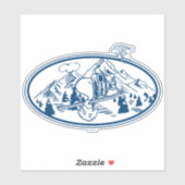 Sticker cacahuètes | Snoopy & Woodstock Skiing (Feuille)