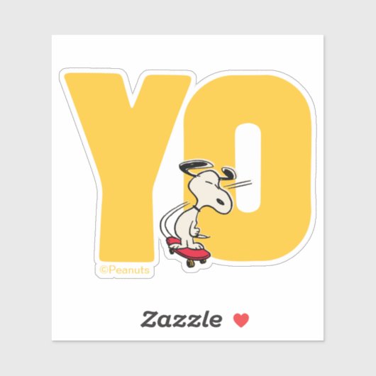 Sticker cacahuètes | Snoopy YO Skateboard (Feuille)