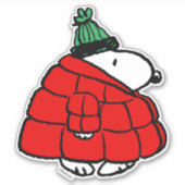 Sticker cacahuètes | Veste Snoopy Red Puffer (Devant)
