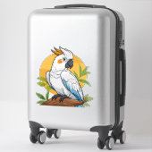 Sticker Cacatoès blanc coloré (Sur valise)