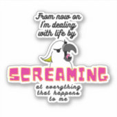 Sticker Cacatoès qui crie avec texte (Devant)