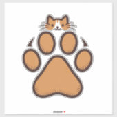 Sticker Cachet de chat mignon en Empreinte de patte - Illu (Feuille)