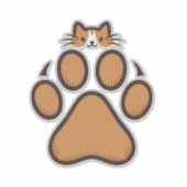 Sticker Cachet de chat mignon en Empreinte de patte - Illu (Devant)