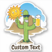 Sticker Cactus avec bière (Devant)