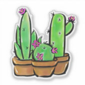 Sticker Cactus cactus cactus succulents (Devant)