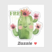 Sticker Cactus Câlins Gratuits – Conception de Plante Succ (Feuille)