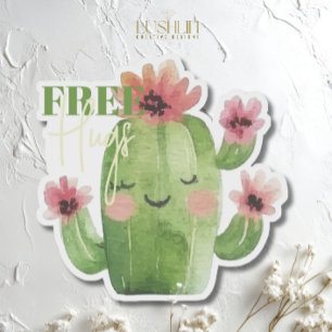 Sticker Cactus Câlins Gratuits – Conception de Plante Succ
