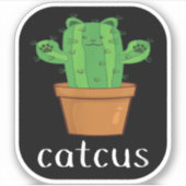 Sticker CACTUS - CATCUS Drôle Chat (Devant)