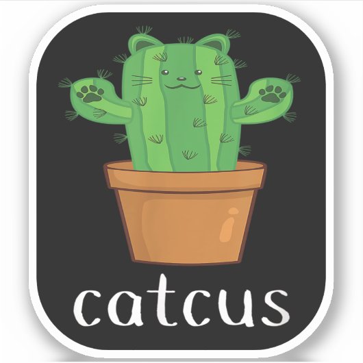 Sticker CACTUS - CATCUS Drôle Chat (Devant)