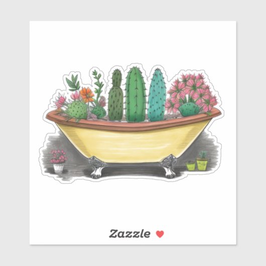 Sticker Cactus colorés (Feuille)