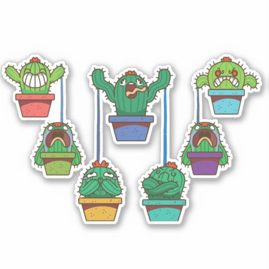 Sticker cactus de noël (Devant)