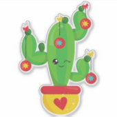 Sticker Cactus de Noël, Cactus mignons, Ornements de Noël (Devant)