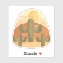 Cactus Desert With Sun