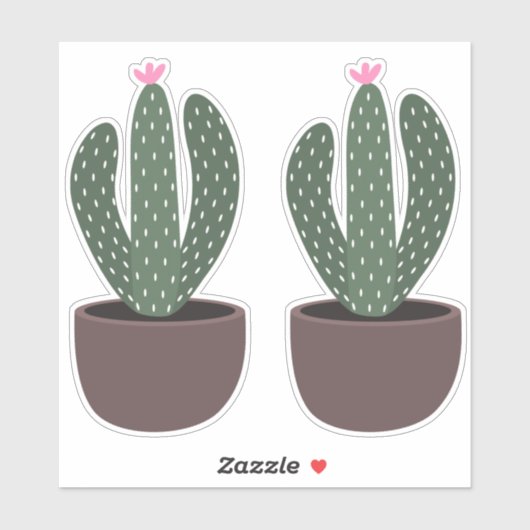 Sticker Cactus en pot (Feuille)