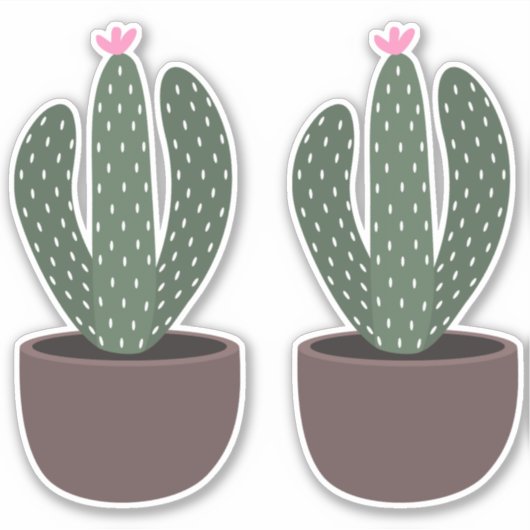 Sticker Cactus en pot (Devant)